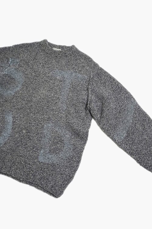 EURO HAND MADE MIXED KNIT SWEAT PRINTED DETAIL