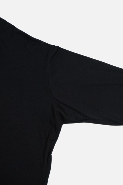 SUPER 140'S MELINO WOOL LONG SLEEVE T-SHIRT BLACK