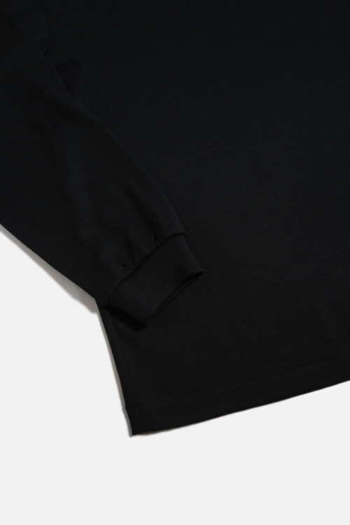 SUPER 140'S MELINO WOOL LONG SLEEVE T-SHIRT BLACK