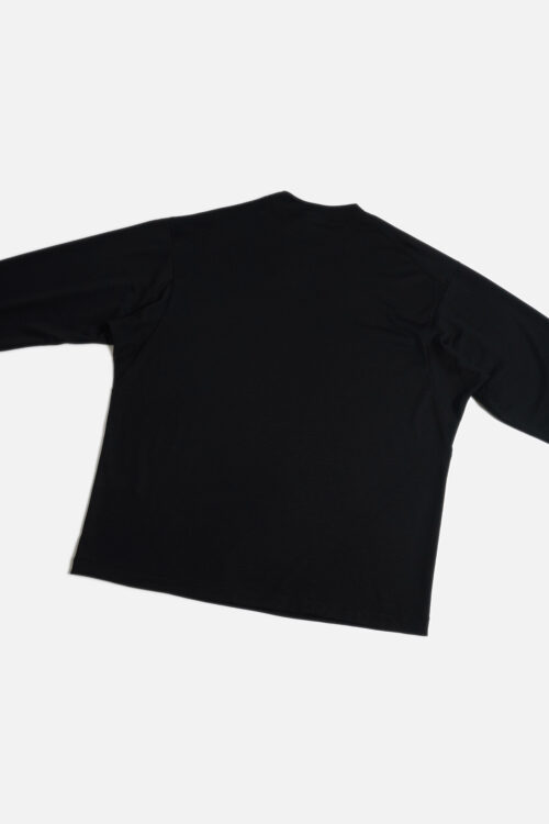 SUPER 140'S MELINO WOOL LONG SLEEVE T-SHIRT BLACK