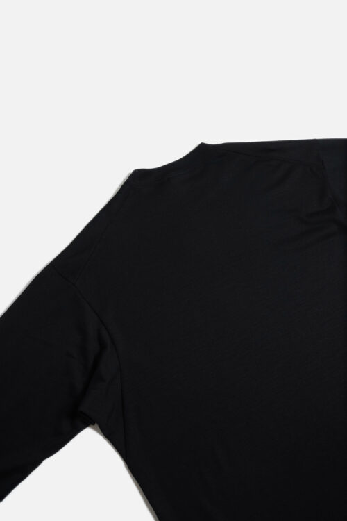 SUPER 140'S MELINO WOOL LONG SLEEVE T-SHIRT BLACK