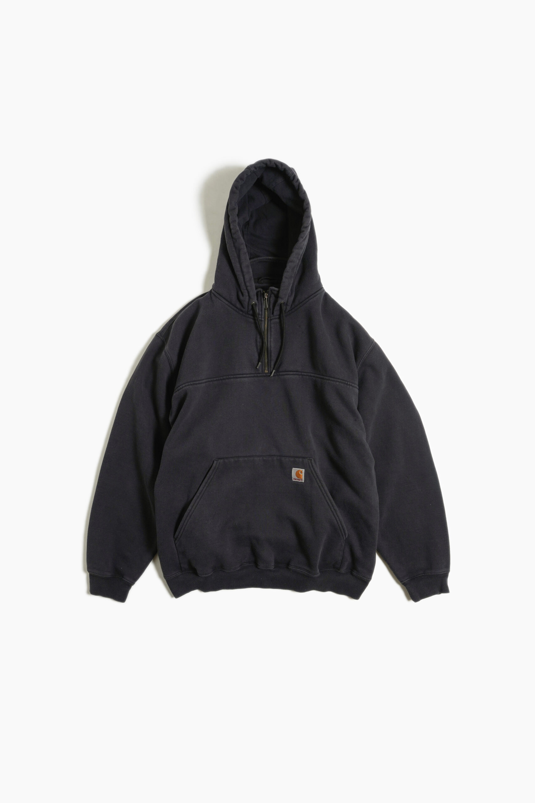 CARHARTT HALF ZIP PULLOVER HOODIE FADE BALCK