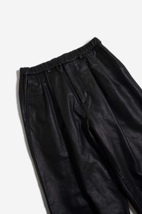 DOUBLE PLEATED EASY PANTS - FULL GRAIN LEATHER -