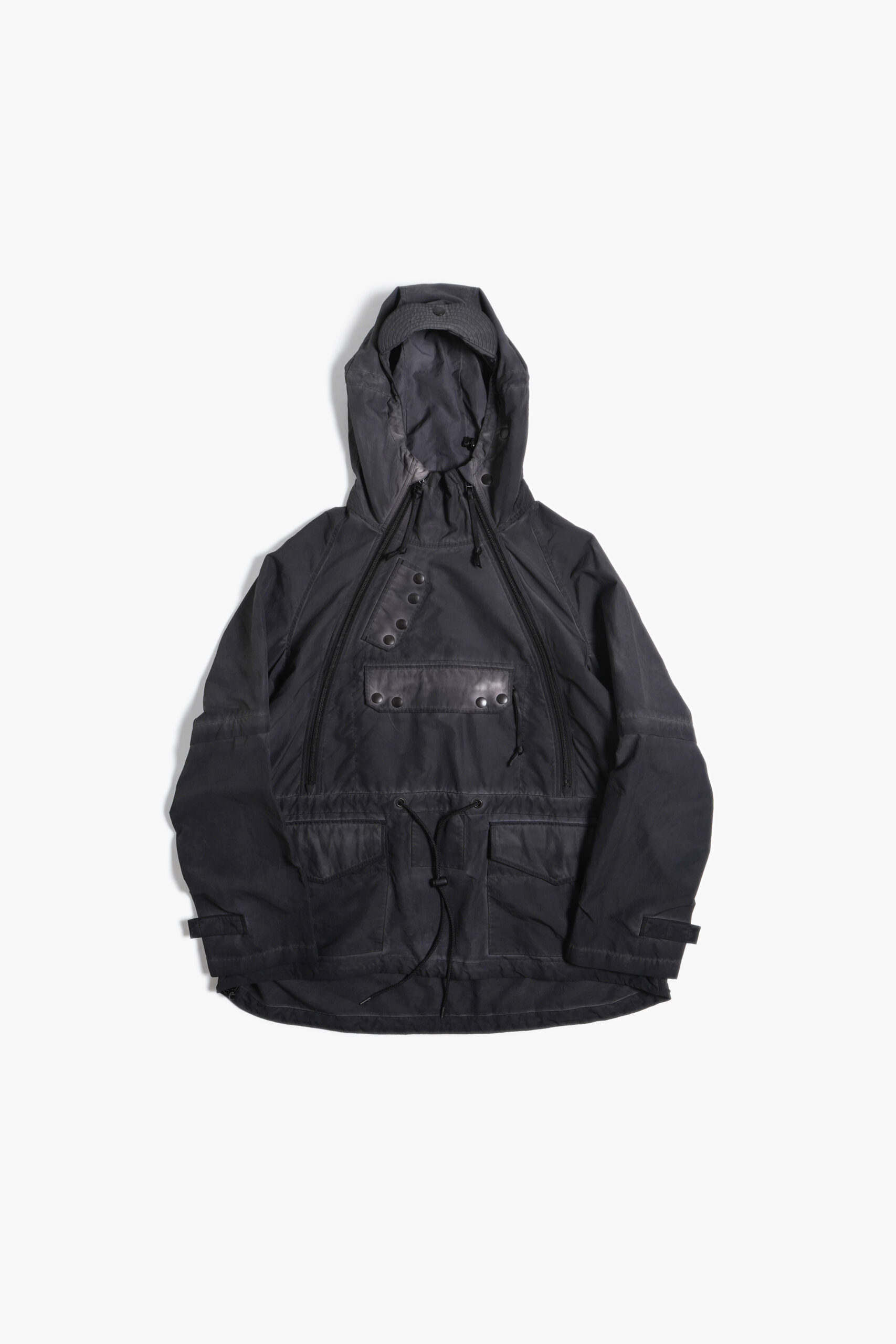 GARMENT DYED PULLOVER JACKET BLACK