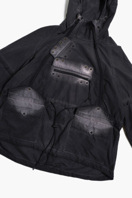 GARMENT DYED PULLOVER JACKET BLACK