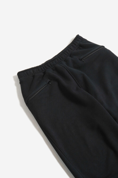 SLANTED ZIP SWEAT PANTS BLACK