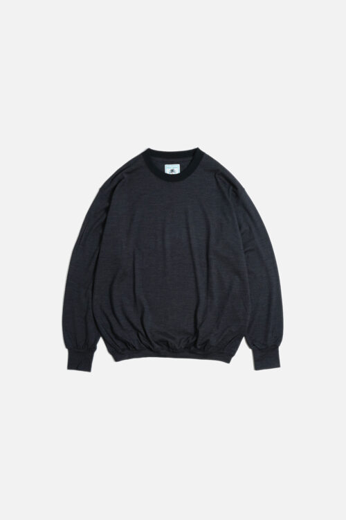 WOOL TRIM L/S CHARCOAL