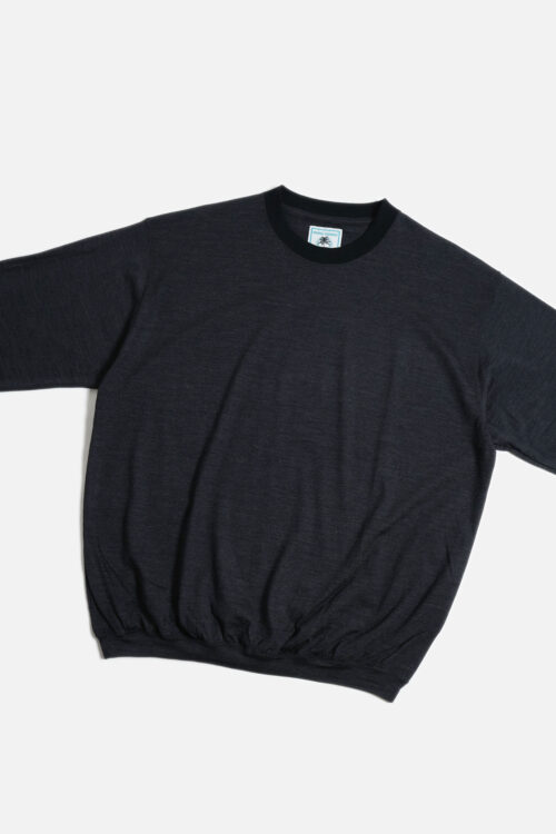 WOOL TRIM L/S CHARCOAL