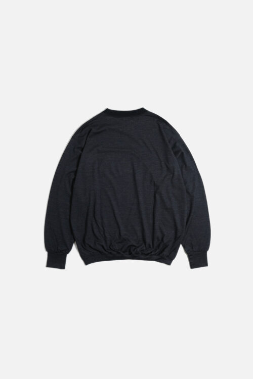 WOOL TRIM L/S CHARCOAL