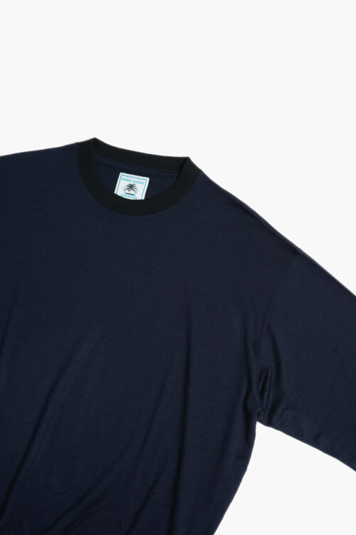 WOOL TRIM L/S NAVY