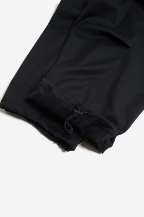 WOOL BLEND WIDE MILITARY TROUSERS BLACK