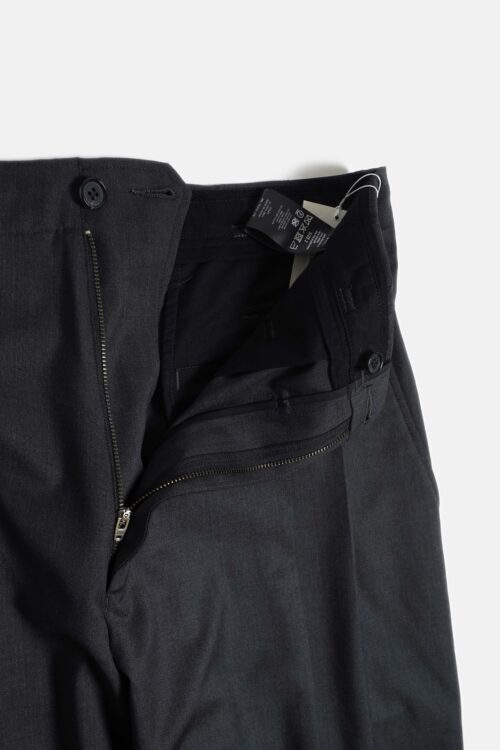 WOOL BLEND WIDE STRAIGHT TROUSERS CHARCOAL