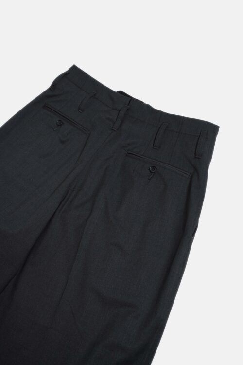 WOOL BLEND WIDE STRAIGHT TROUSERS CHARCOAL