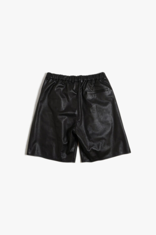 DOUBLE PLEATED EASY SHORTS - FULL GRAIN LEATHER -