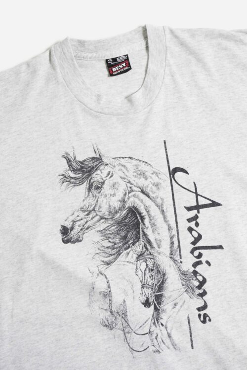 DRAWING HORSE PRINTED TEE FRUIT OF THE ROOM MADE IN USA