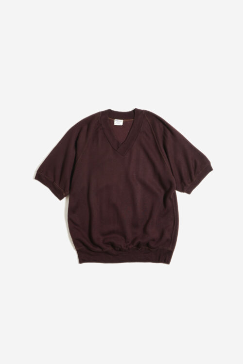 80'S V NECK S/S SWEAT BROWN 