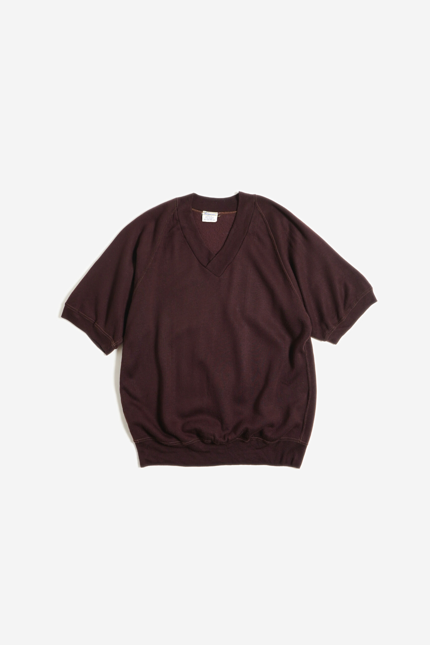 80'S V NECK S/S SWEAT BROWN 