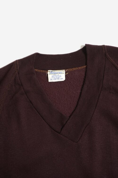 80'S V NECK S/S SWEAT BROWN 