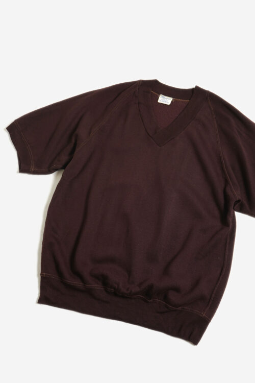 80'S V NECK S/S SWEAT BROWN 