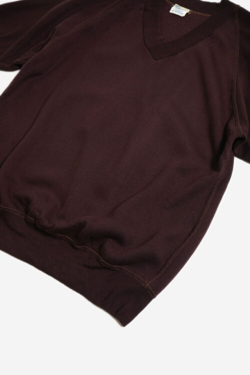 80'S V NECK S/S SWEAT BROWN 