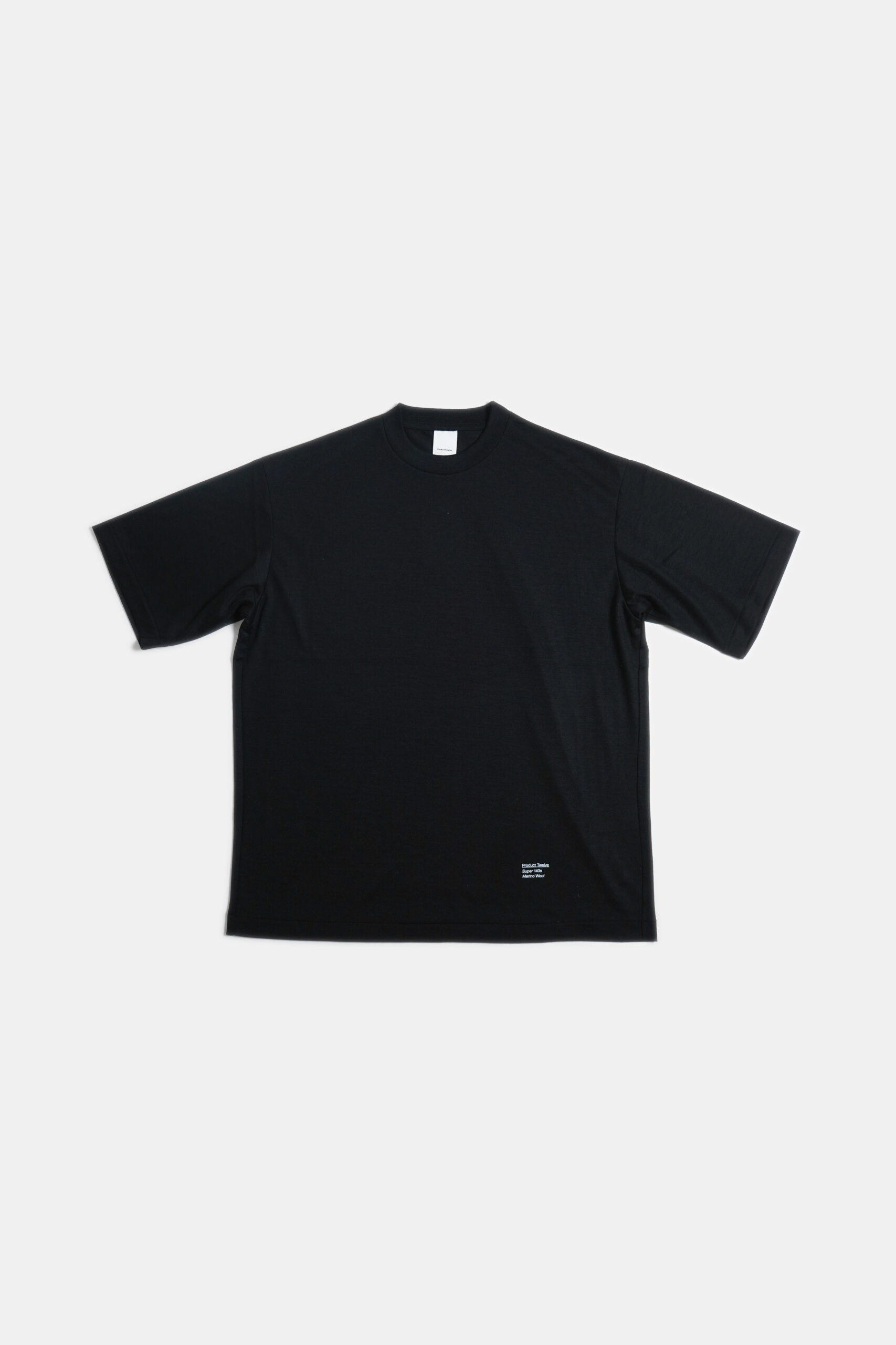 SUPER 140'S MELINO WOOL T-SHIRT BLACK
