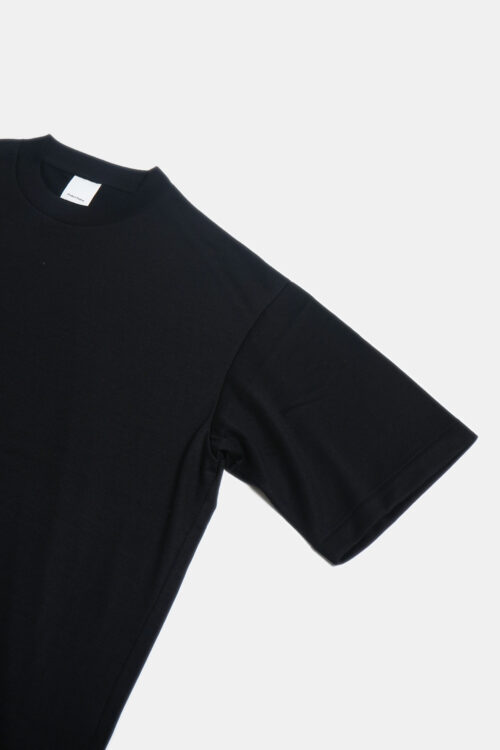 SUPER 140'S MELINO WOOL T-SHIRT BLACK