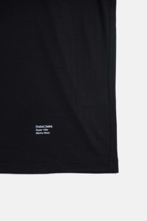 SUPER 140'S MELINO WOOL T-SHIRT BLACK