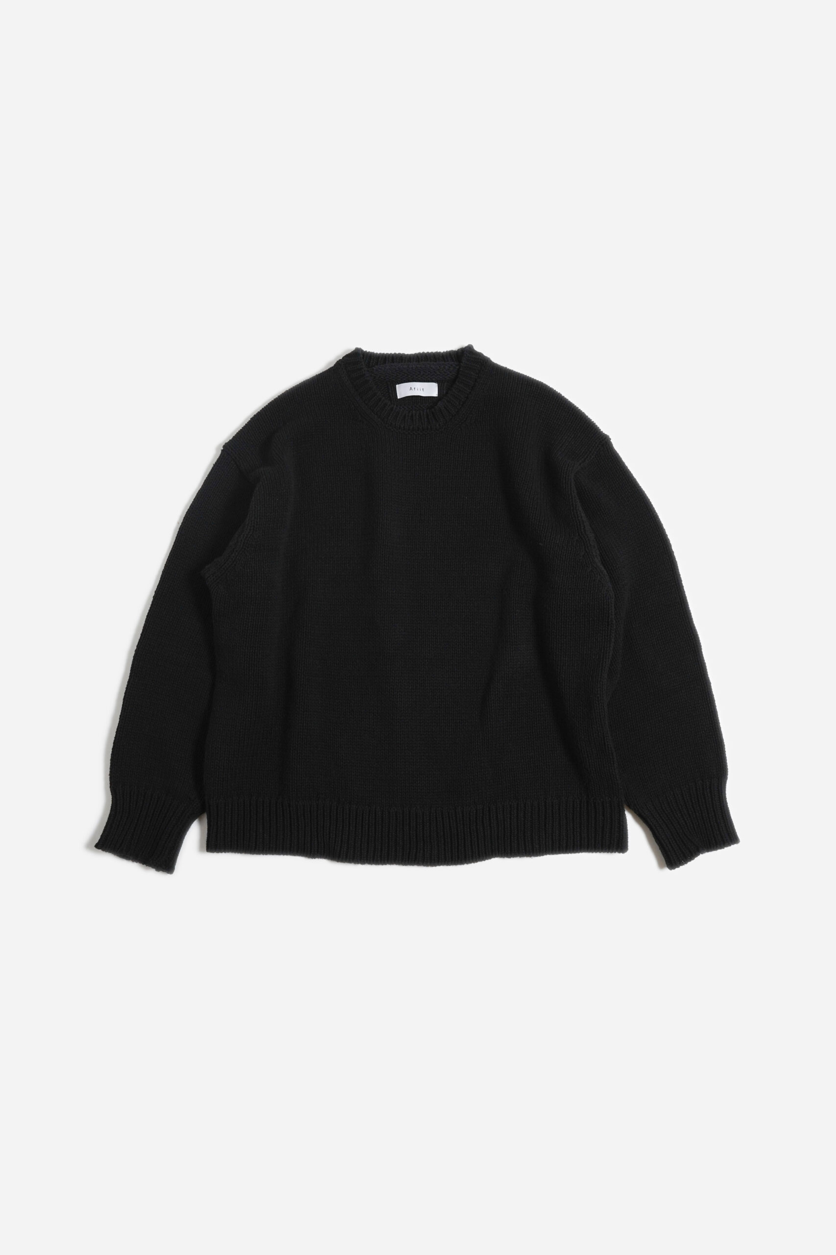 COTTON KNIT PULLOVER BLACK