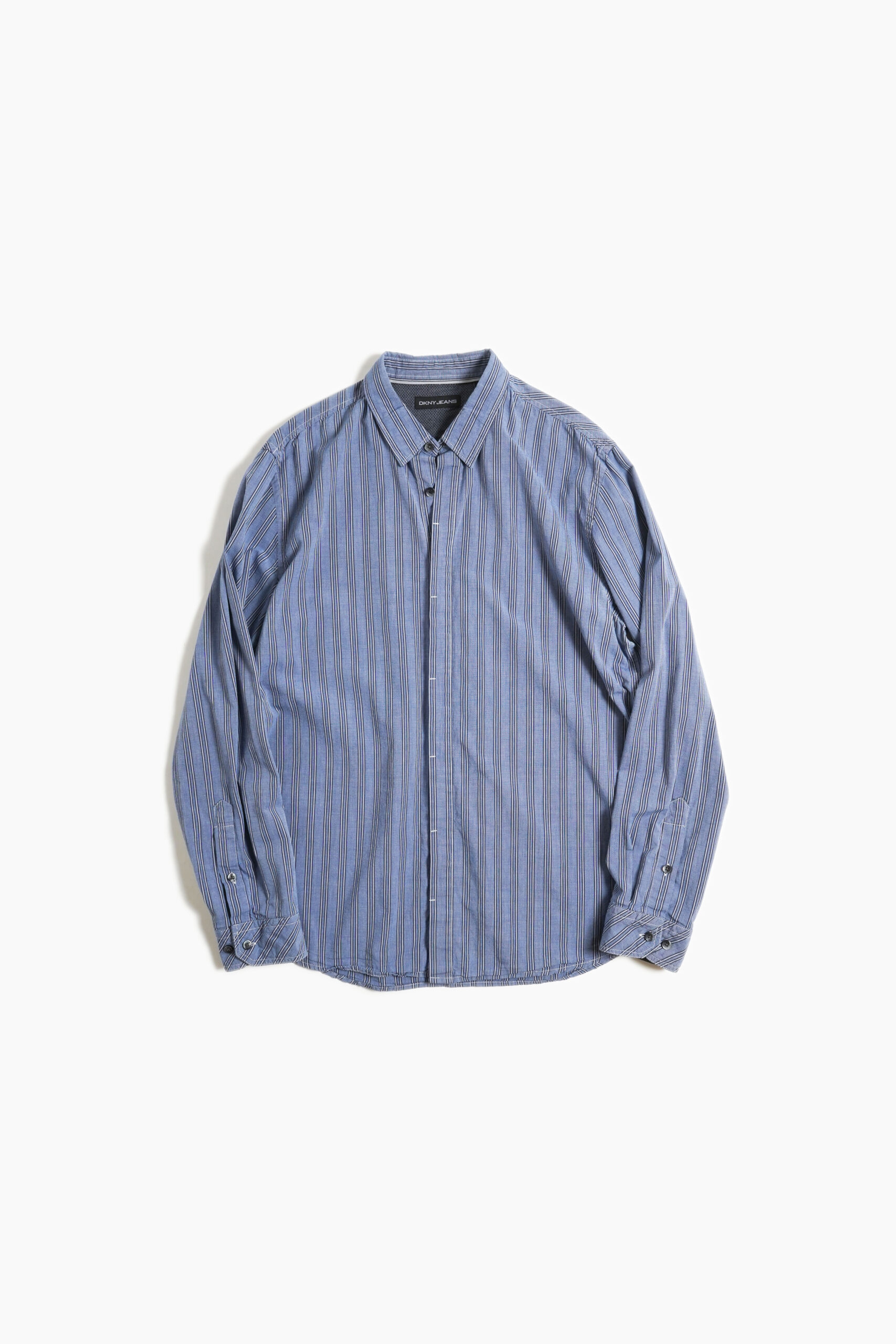 DKNY STRIPE PATTERN L/S SHIRTS COTTON