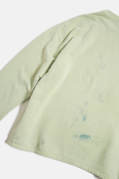 GARMENT WASHED / PIGMENT DYED PULLOVER SWEATER L.GREEN