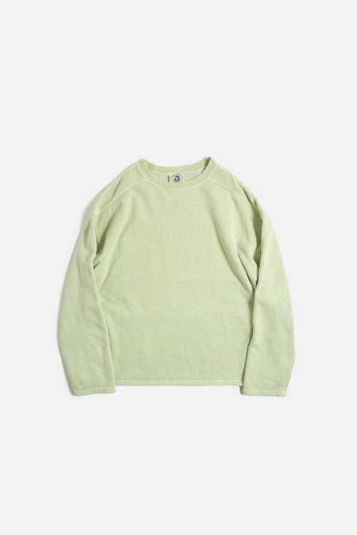 GARMENT WASHED / PIGMENT DYED PULLOVER SWEATER L.GREEN