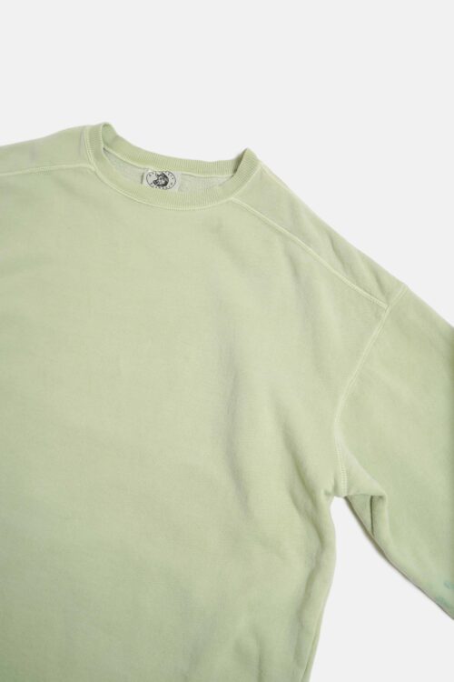 GARMENT WASHED / PIGMENT DYED PULLOVER SWEATER L.GREEN