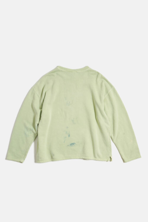 GARMENT WASHED / PIGMENT DYED PULLOVER SWEATER L.GREEN