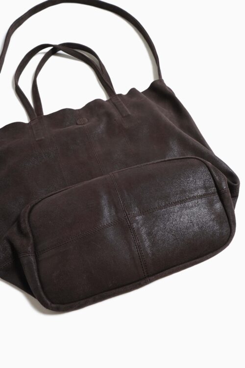 3WAY MEDIUM TOTE CRACK DARK CHOCO