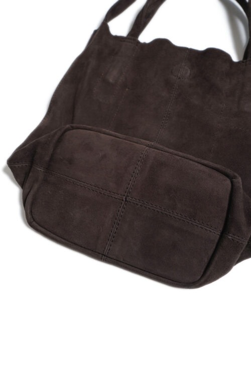 2WAY SMALL TOTE SUEDE DARK CHOCO