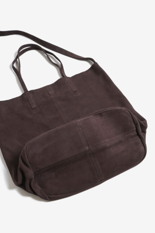 3WAY LARGE TOTE SUEDE DARK CHOCO