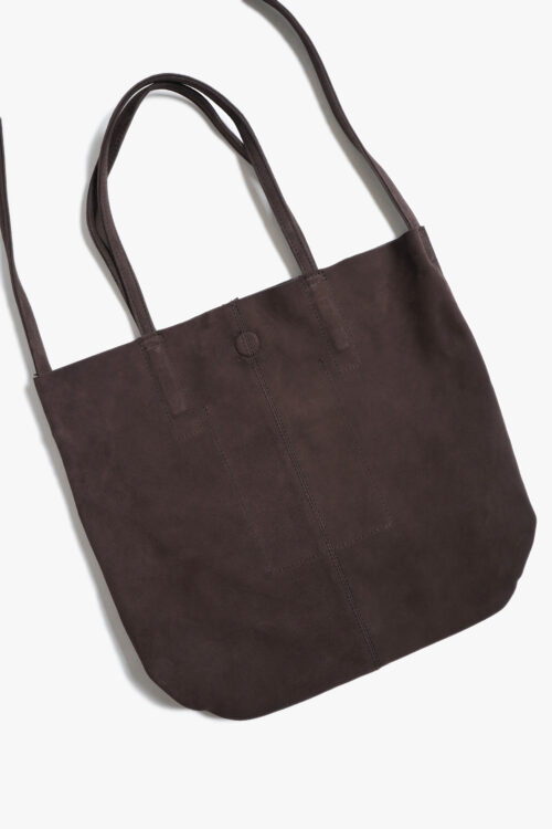 3WAY MEDIUM TOTE SUEDE DARK CHOCO