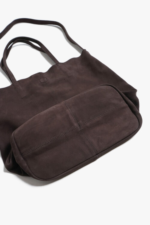 3WAY MEDIUM TOTE SUEDE DARK CHOCO