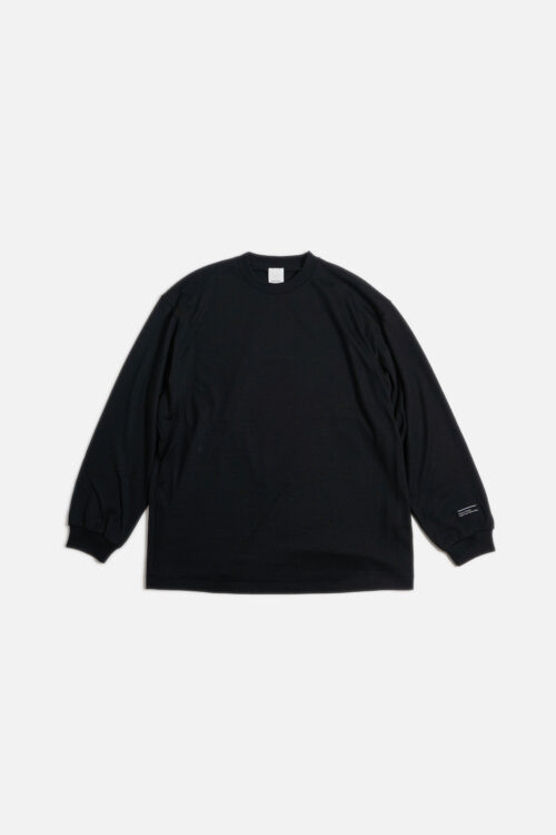 SUPER 140'S MELINO WOOL LONG SLEEVE T-SHIRT 25AW BLACK