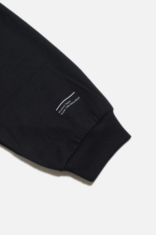 SUPER 140'S MELINO WOOL LONG SLEEVE T-SHIRT 25AW BLACK