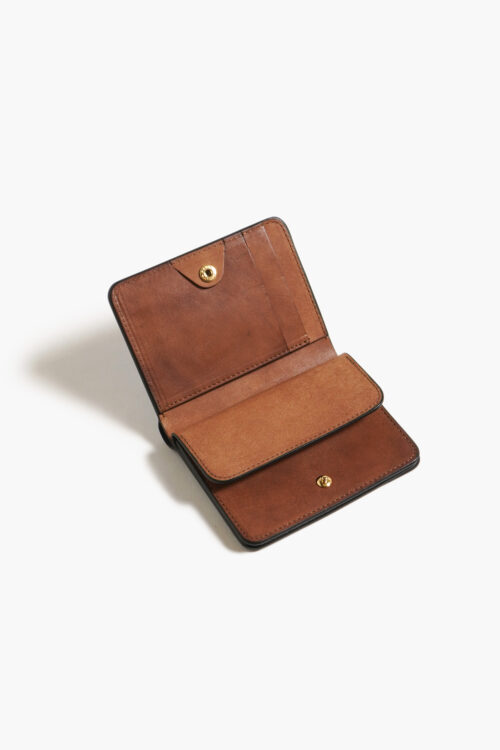 POST WALLET BABY CALF  BLACK × BROWN