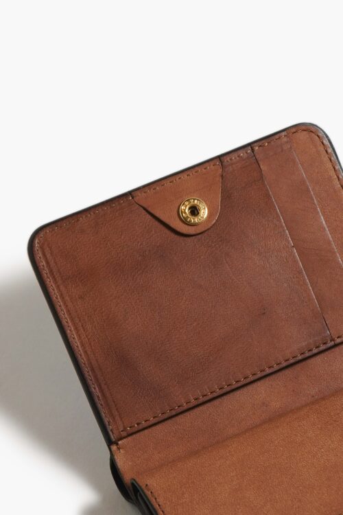 POST WALLET BABY CALF  BLACK × BROWN