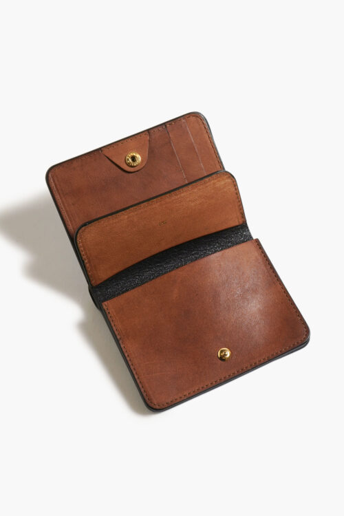 POST WALLET BABY CALF  BLACK × BROWN