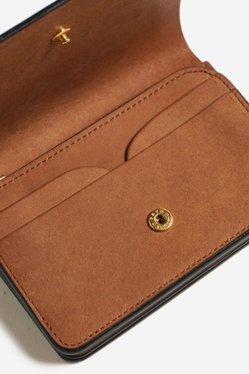 SHORT WALLET SERPENTINE  BLACK × BROWN
