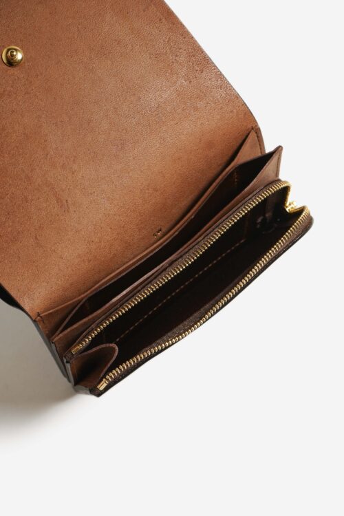 SHORT WALLET SERPENTINE  BLACK × BROWN