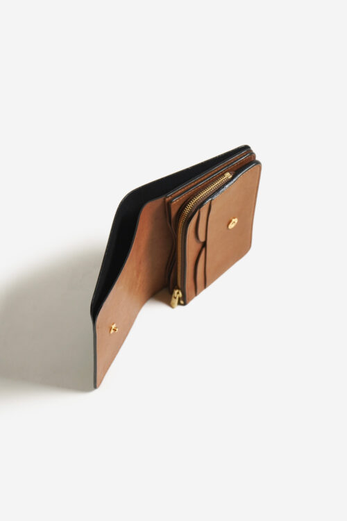 SHORT WALLET SERPENTINE  BLACK × BROWN