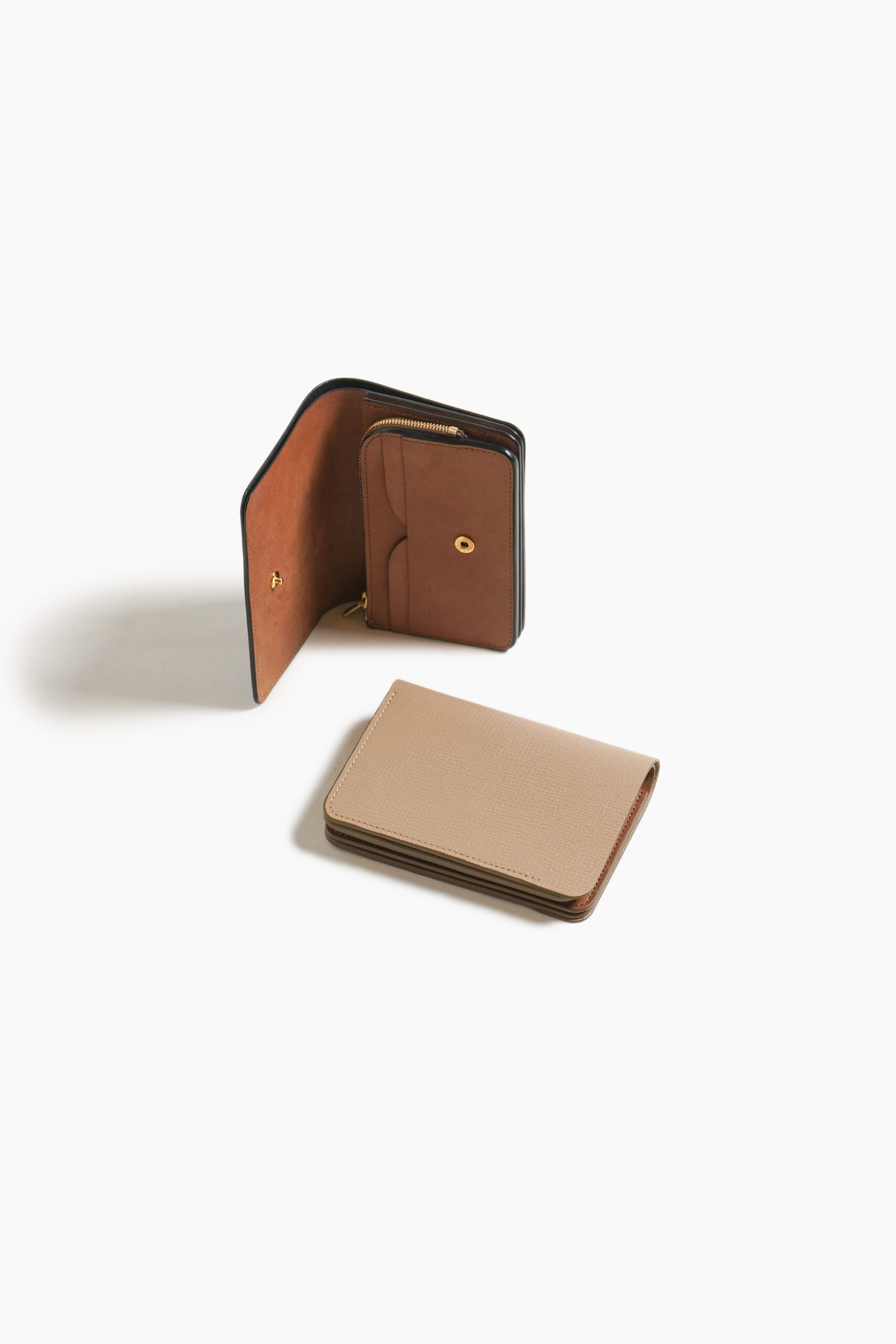 SHORT WALLET SERPENTINE  TAUPE × BROWN