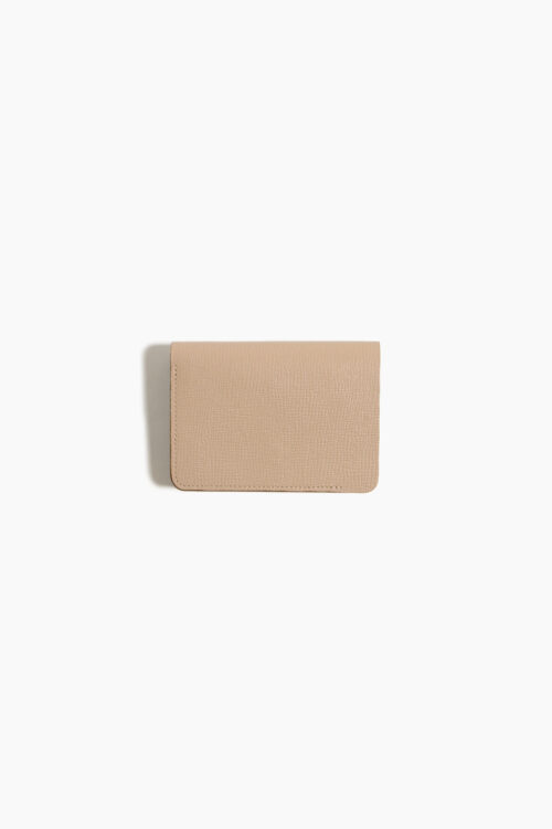 SHORT WALLET SERPENTINE  TAUPE × BROWN