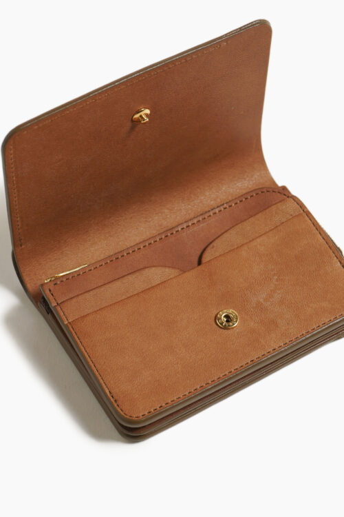 SHORT WALLET SERPENTINE  TAUPE × BROWN