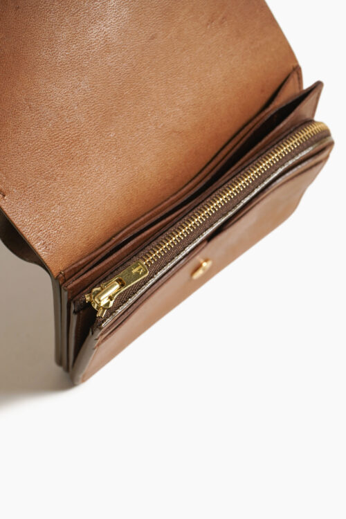 SHORT WALLET SERPENTINE  TAUPE × BROWN
